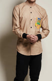 Del Khaki Color Plain Stylee Shirt | Joe Stylee