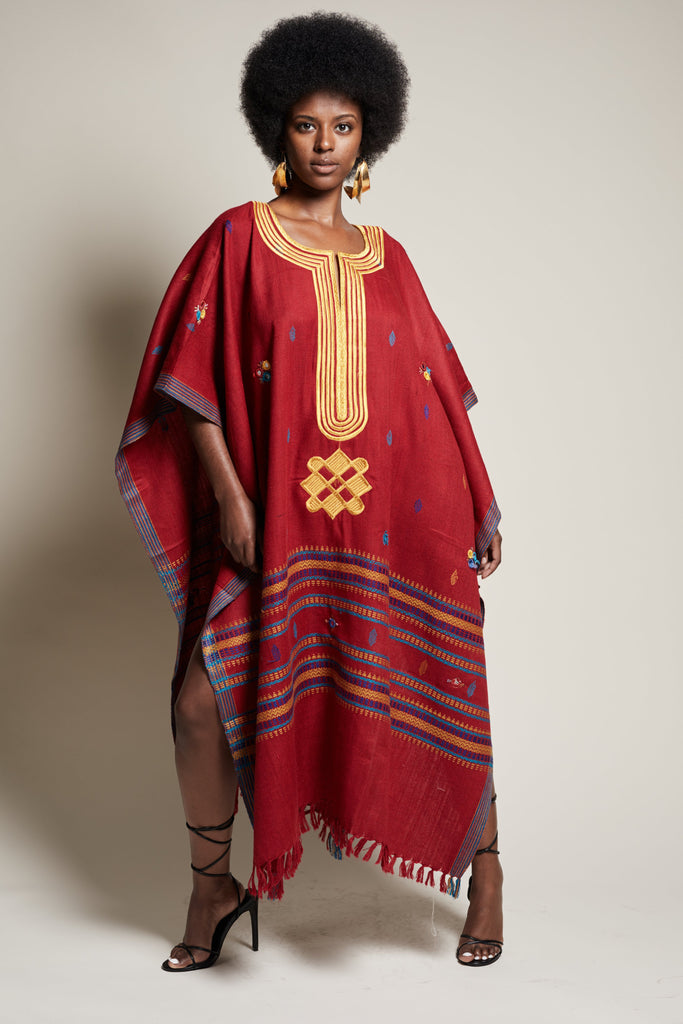 poncho dress design Blue Aztec Poncho Dress